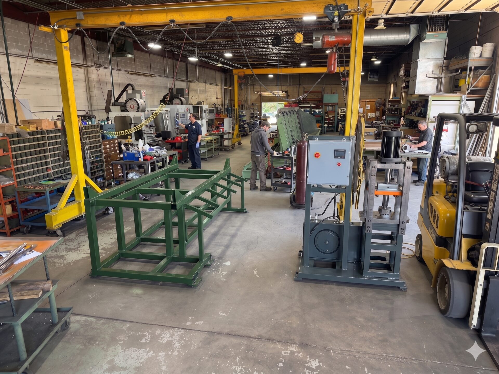 Innovo Corporation hydraulic tube and pipe notching machine on the production floor, Elk Grove Village, IL
